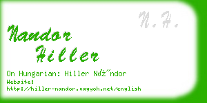 nandor hiller business card